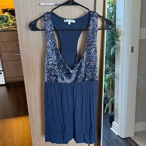 Matty M Navy and Silver Sequin Camisole